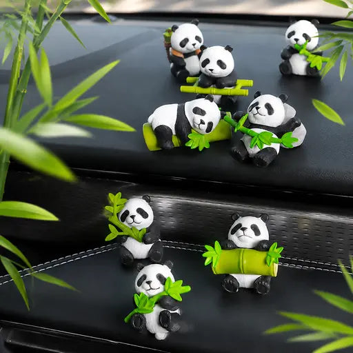 Panda Miniature Figurines - 8 Piece Desk Decor Set