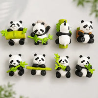 Panda Miniature Figurines - 8 Piece Desk Decor Set