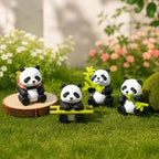 Panda Miniature Figurines - 8 Piece Desk Decor Set
